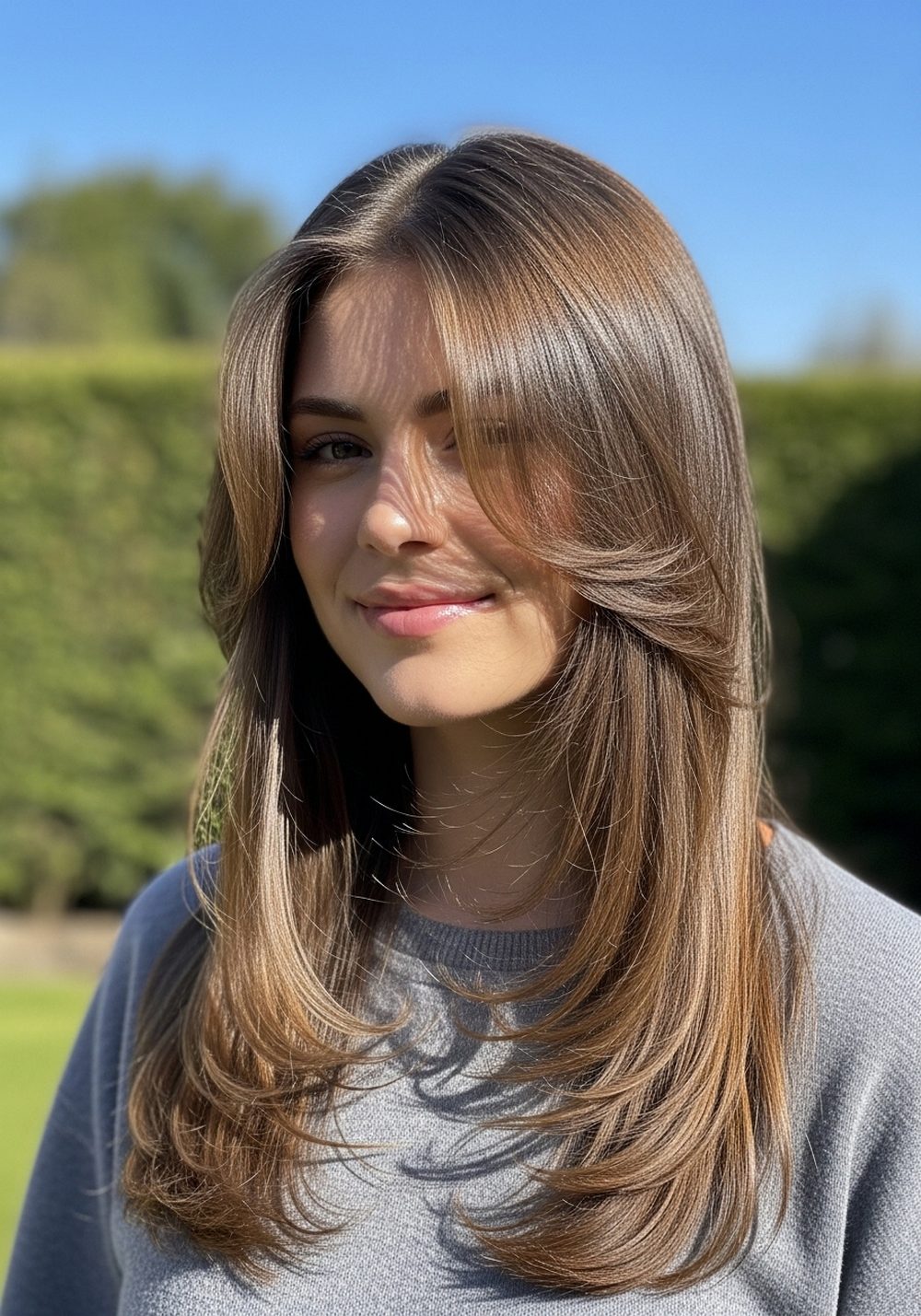 Face-Framing Long Layer Cut Hairstyle