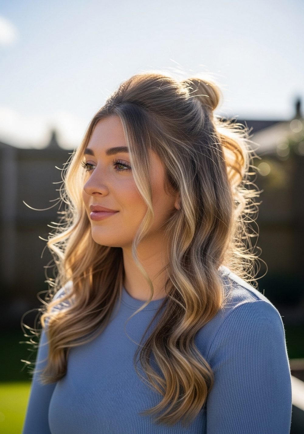 Half-Up Crown Soft S-Waves Hairstyles