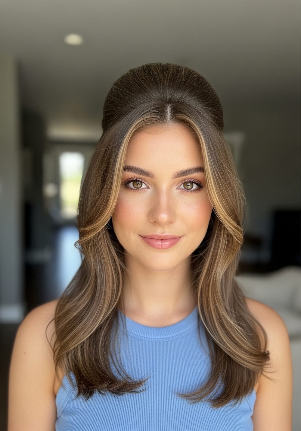 Half-Up Glam Volume Hairstyle