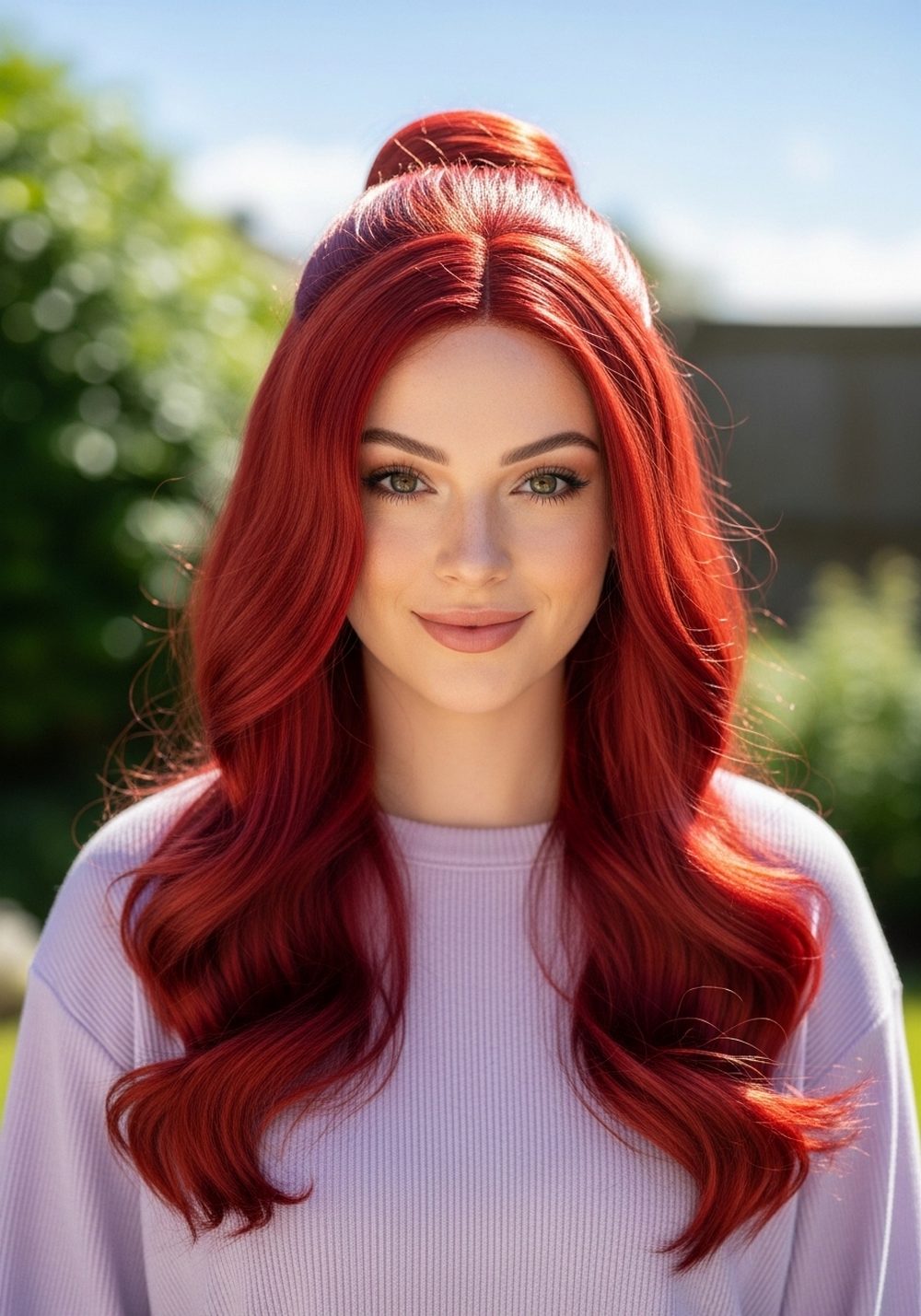 Half Up Red Wave Hairstyles