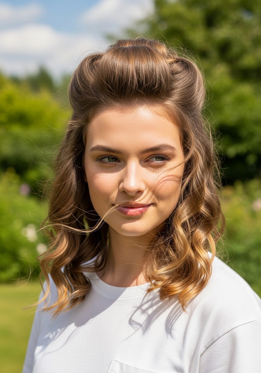 Half-Up Ribbon Curls Hairstyle
