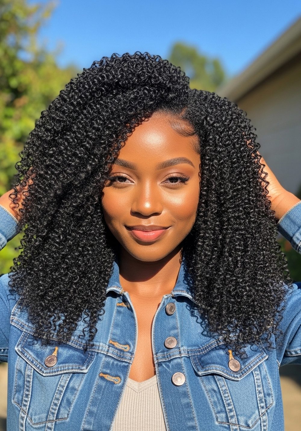 Kinky Straight Blown-Out Bundle Hairstyle