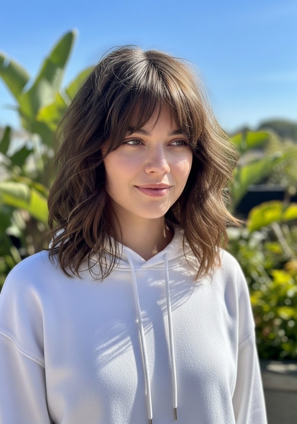 Lived-In Beachy Shaggy Bob With Curtain Bangs Hairstyle