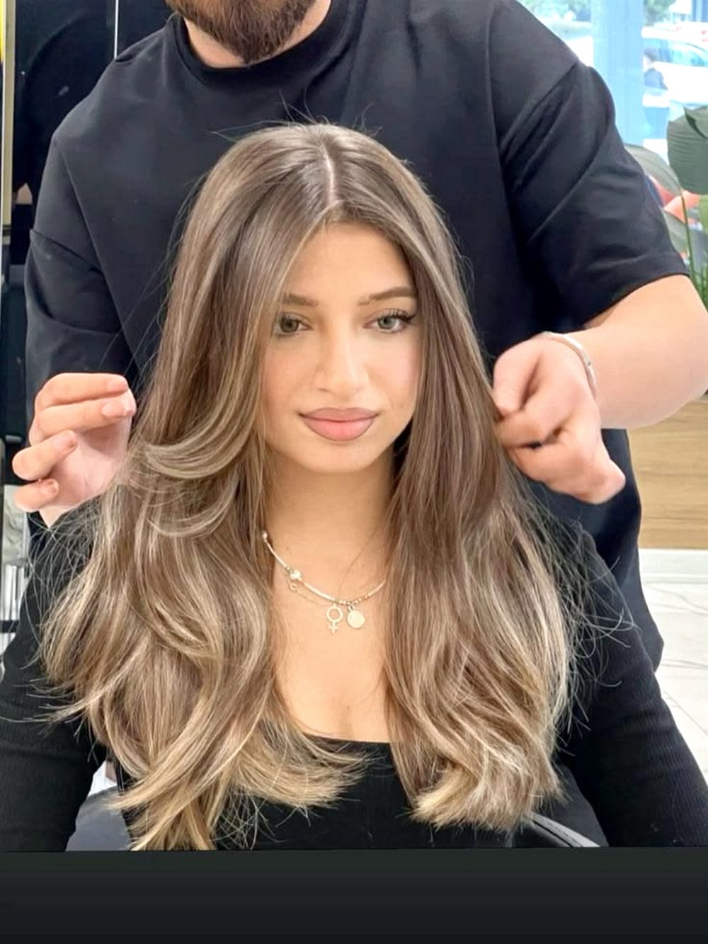 Long Layered Blowout with Curtain Layers