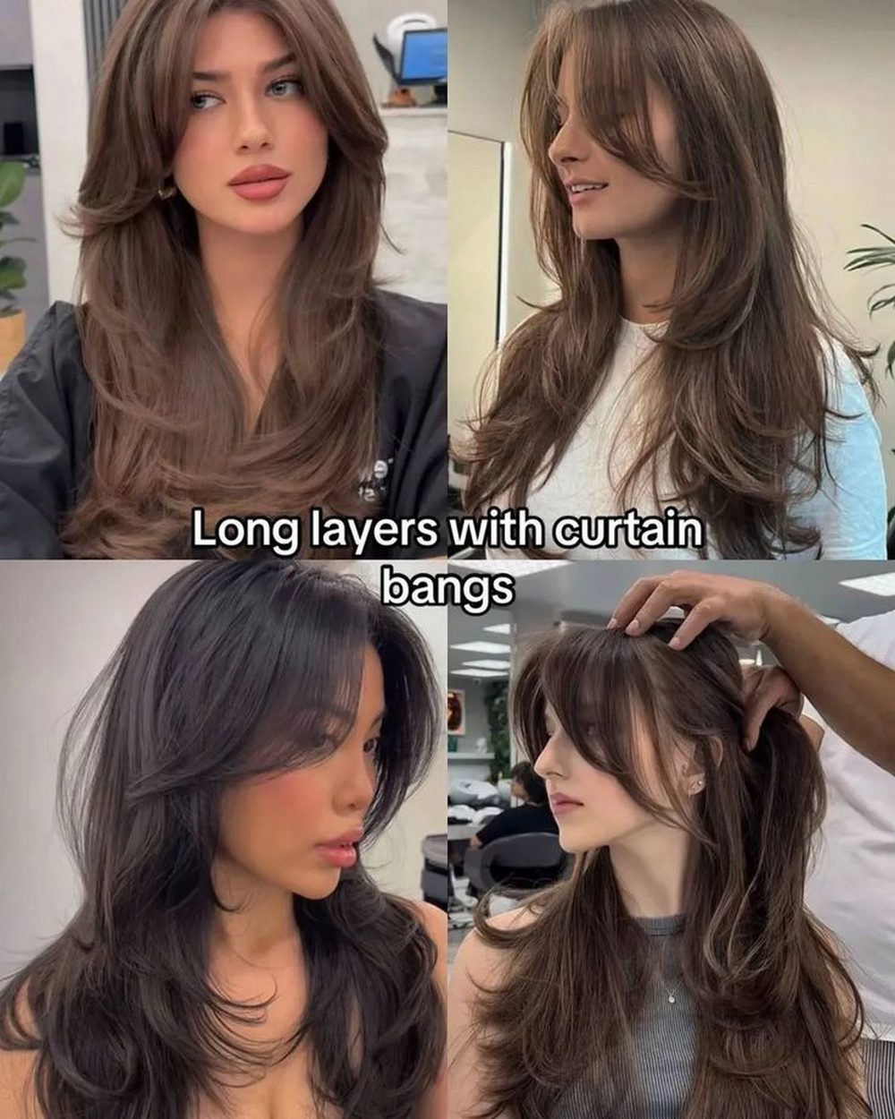 Long Layers with Curtain Bangs