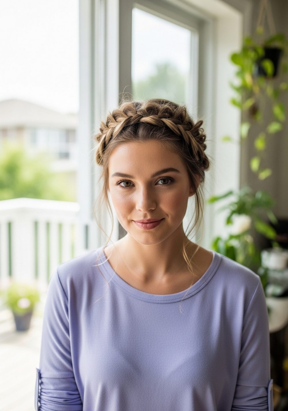 Loose Braided Crown Hairstyle