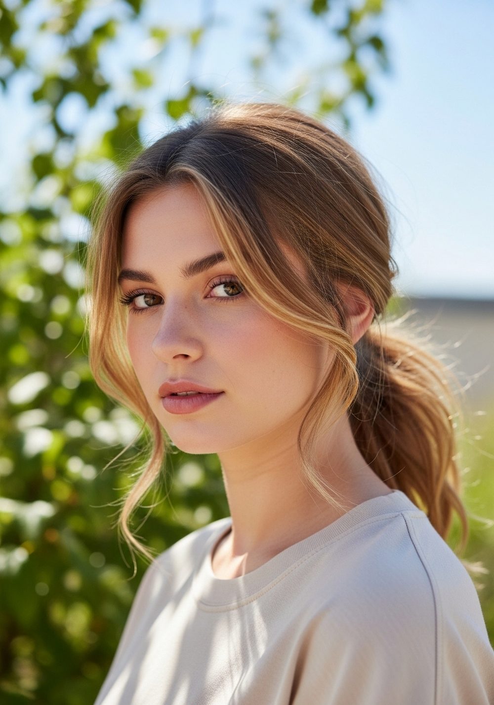 Loose Low Ponytail Hairstyle