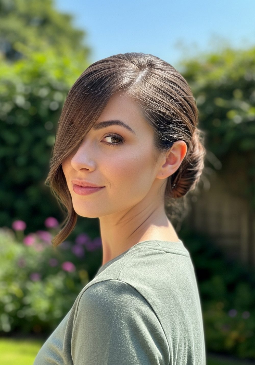 Low Bun Side Frame Cassie Hairstyle