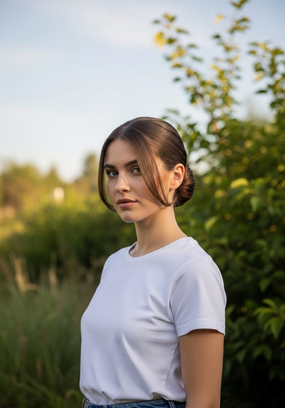 Low Sleek Bundle Bun Hairstyle