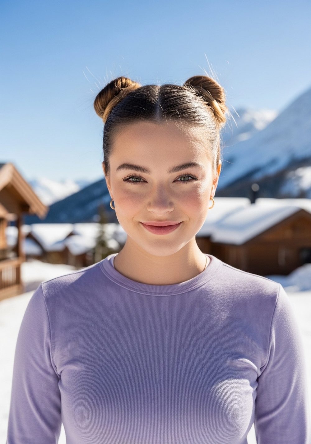 Low Space Buns Hairstyle