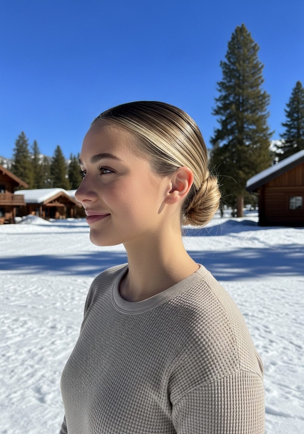 Low Twisted Bun Hairstyle