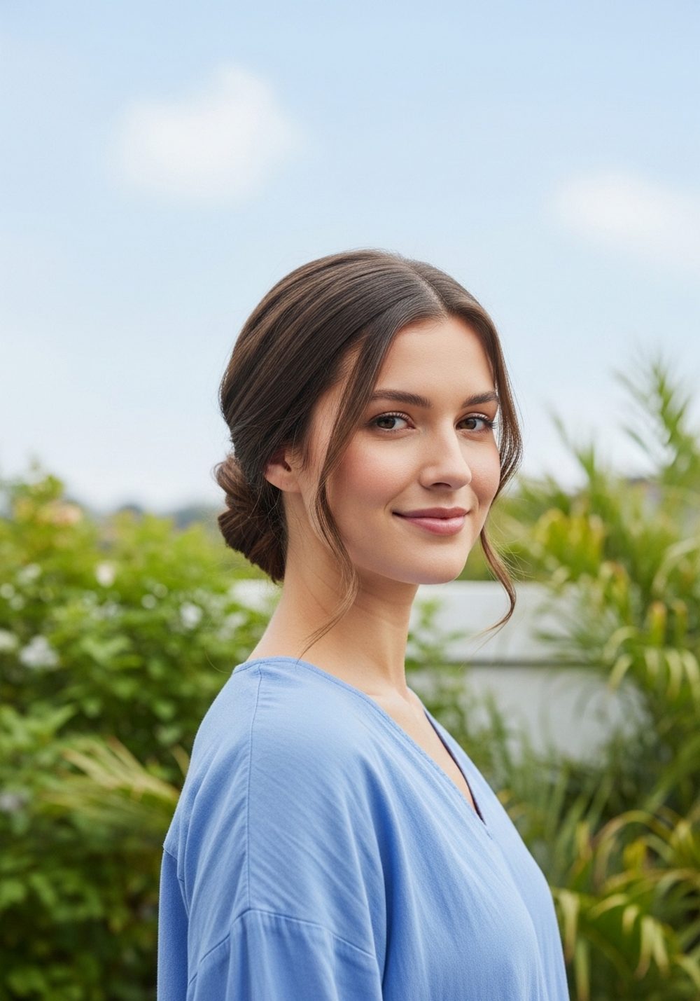 Low Twisted Bundle Hairstyle