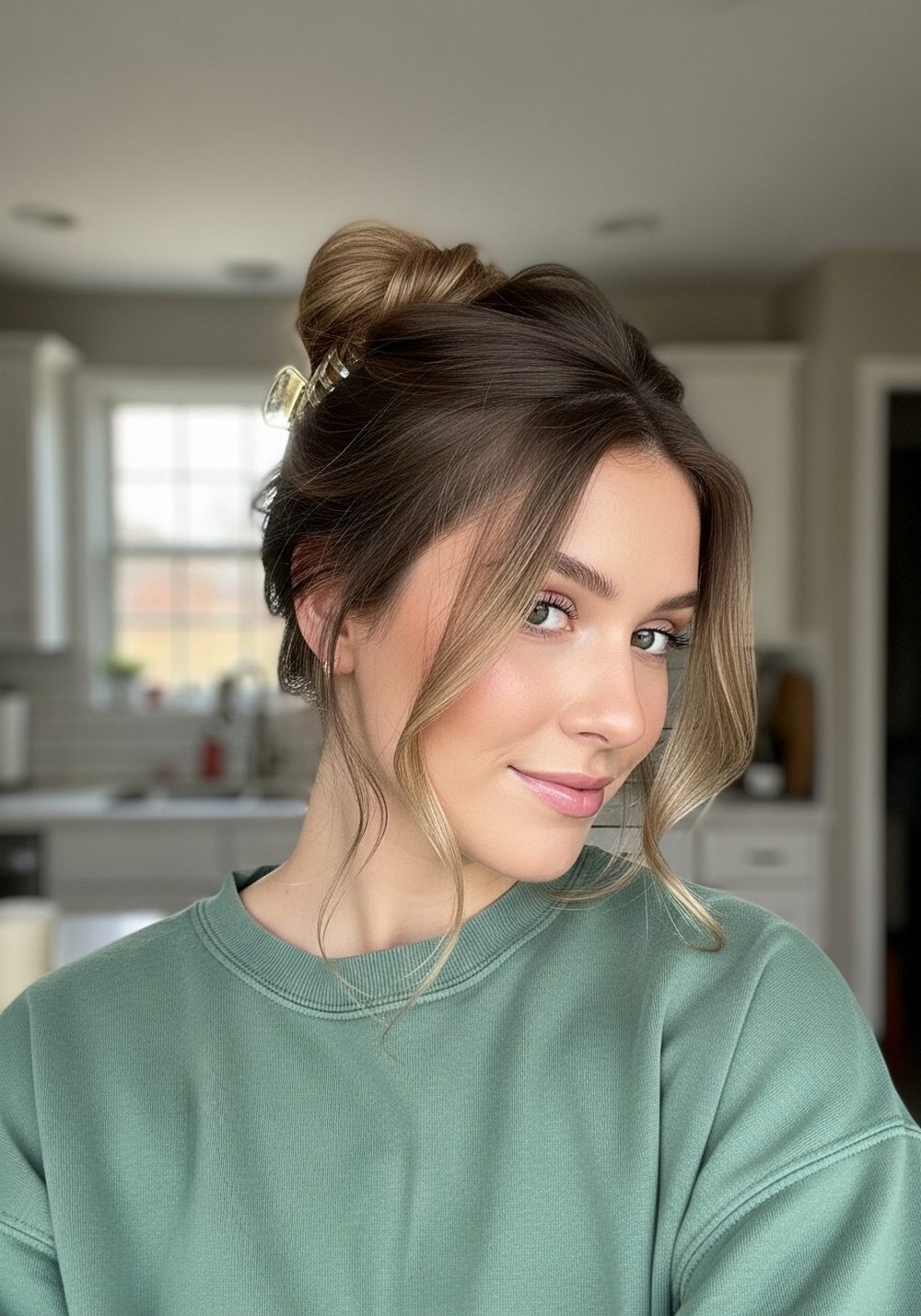 Messy Claw Clip Updo Hairstyle