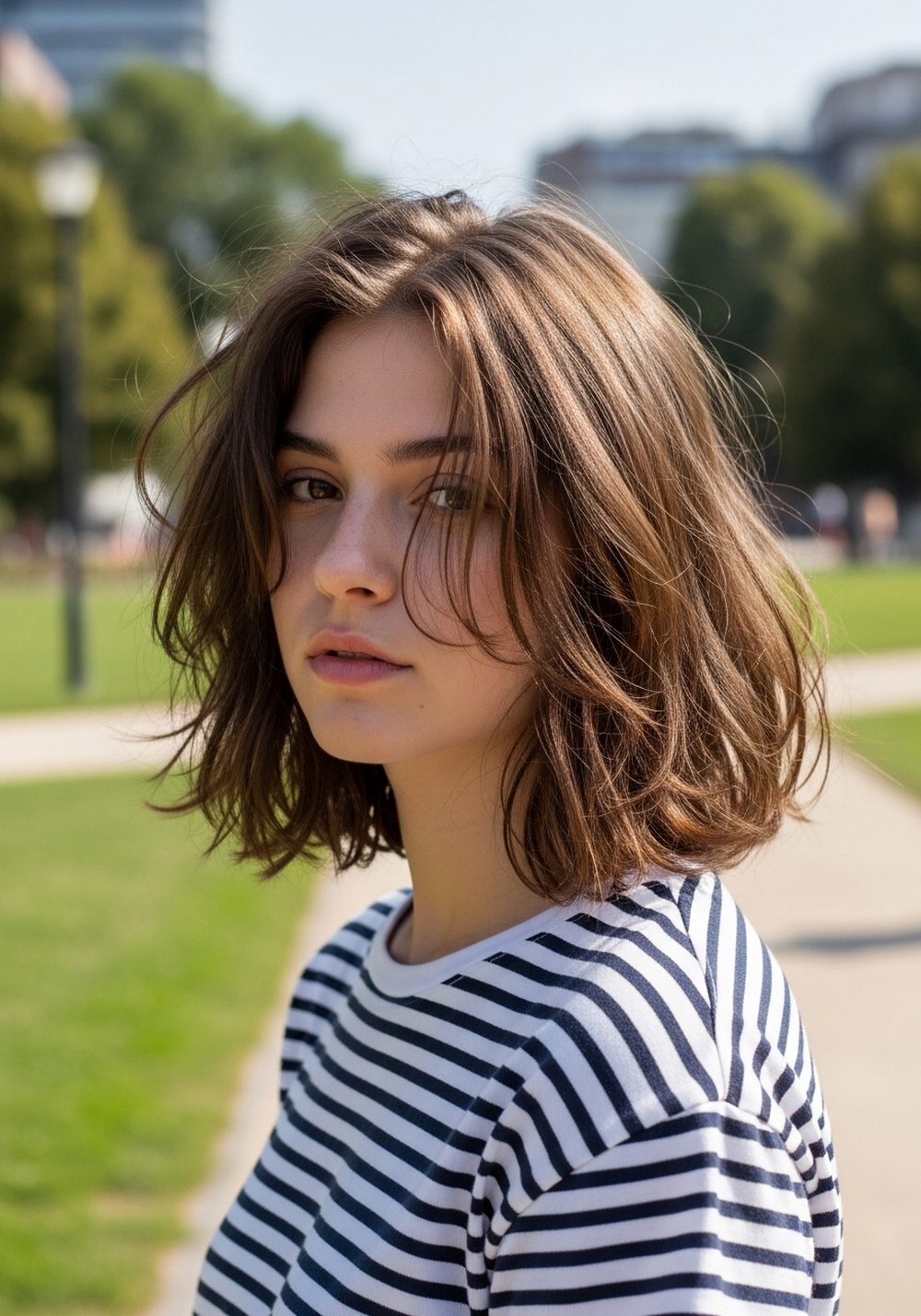 Messy Textured Lob Bundle Hairstyle