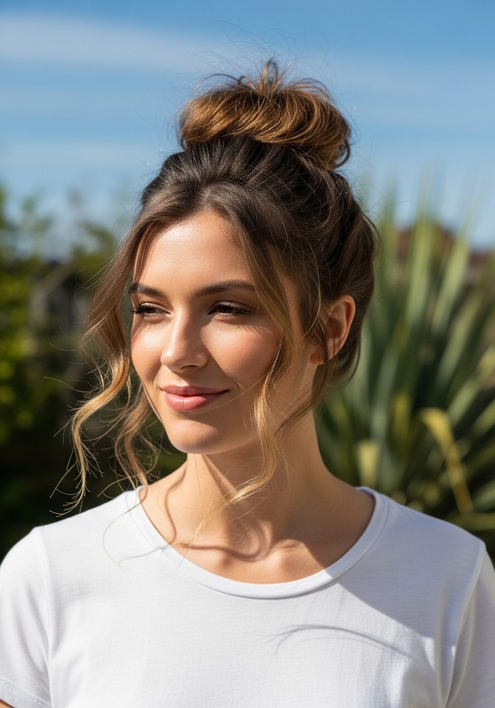 Messy Top Knot Hairstyle