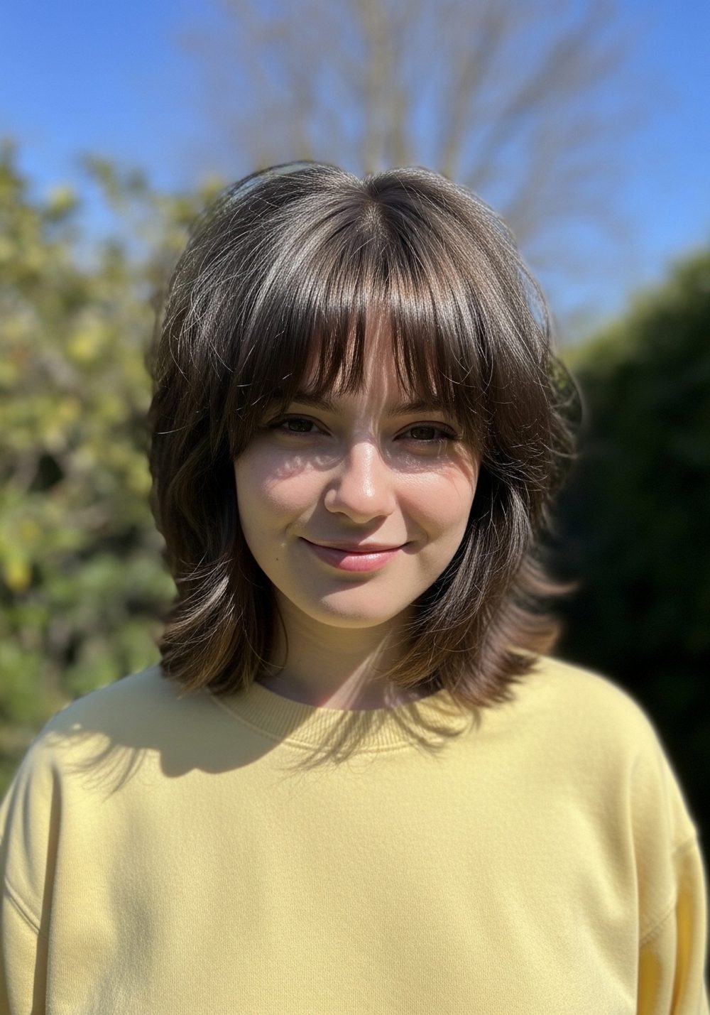 Piecey Volume Shaggy Bob With Curtain Bangs Hairstyle