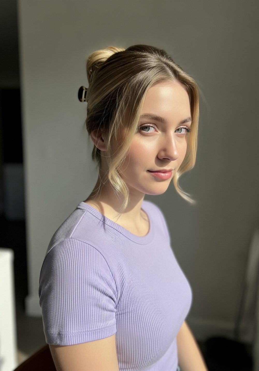 Polished Claw Clip Updo Hairstyle