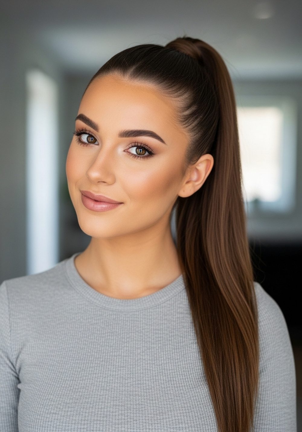 Polished High Ponytail Hairstyle