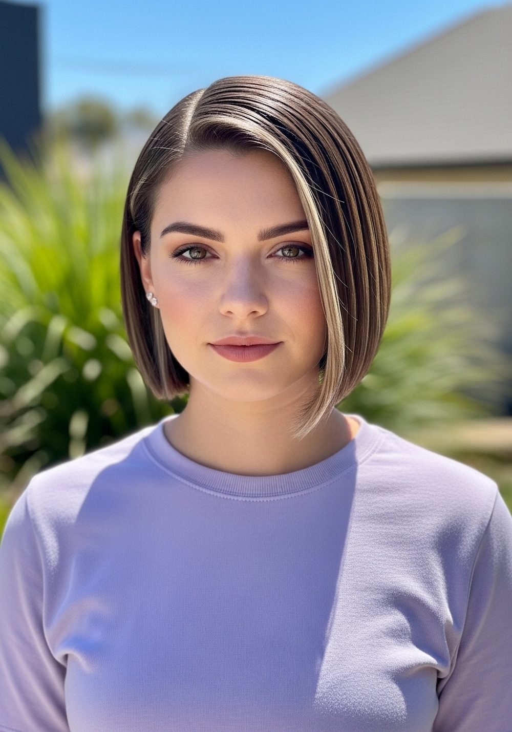 Side-Part Smooth Bob Hairstyle