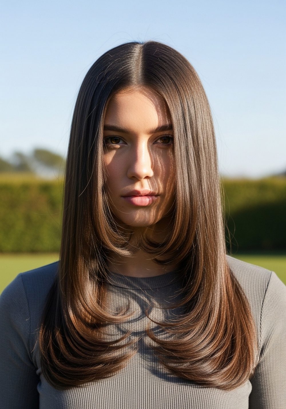 Sleek Front Layer U-Cut Hairstyles