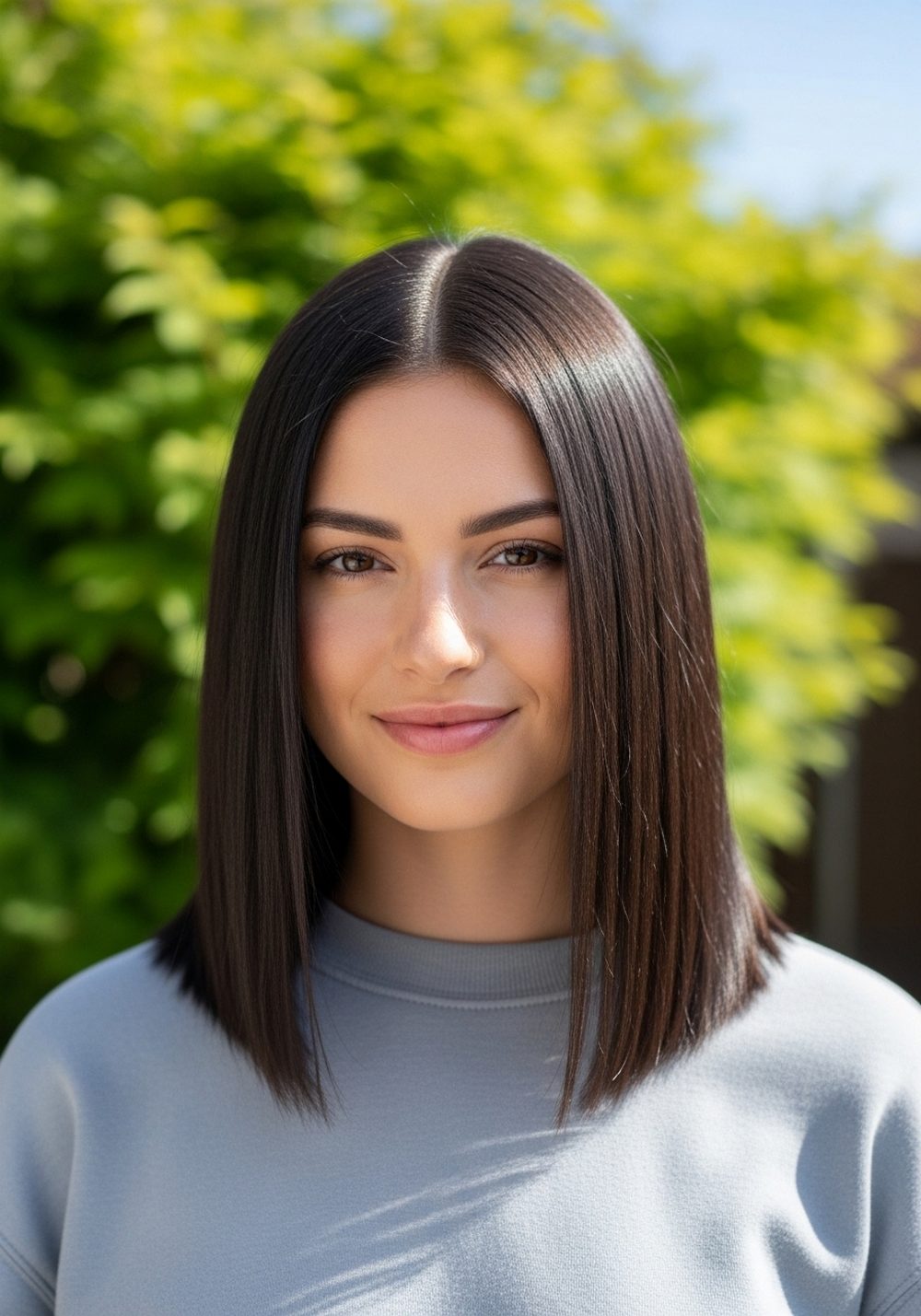 Sleek Glass Lob Hairstyle