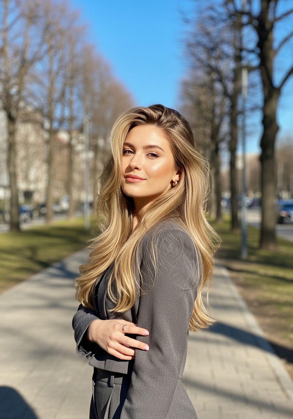 Sleek U-Shaped Face-Softening Hairstyle