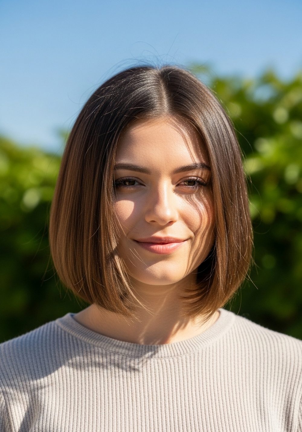 Soft Blunt Bob Hairstyle
