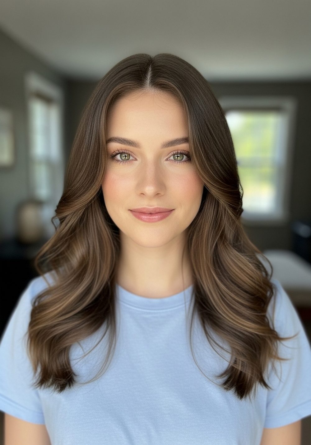 Soft Center Part Waves Hairstyle