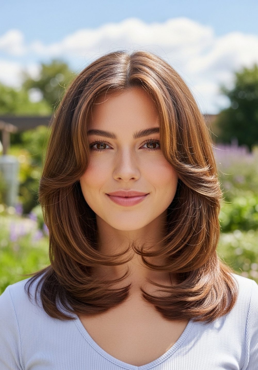 Soft Curtain Layers Hairstyle