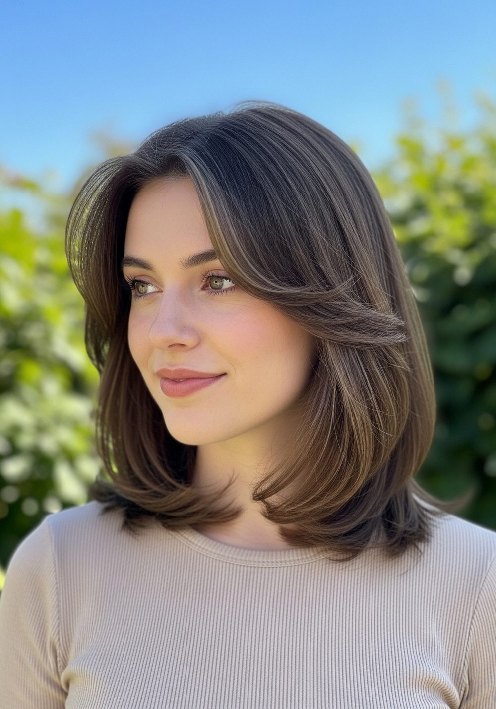 Soft Curtain Layers Hairstyle