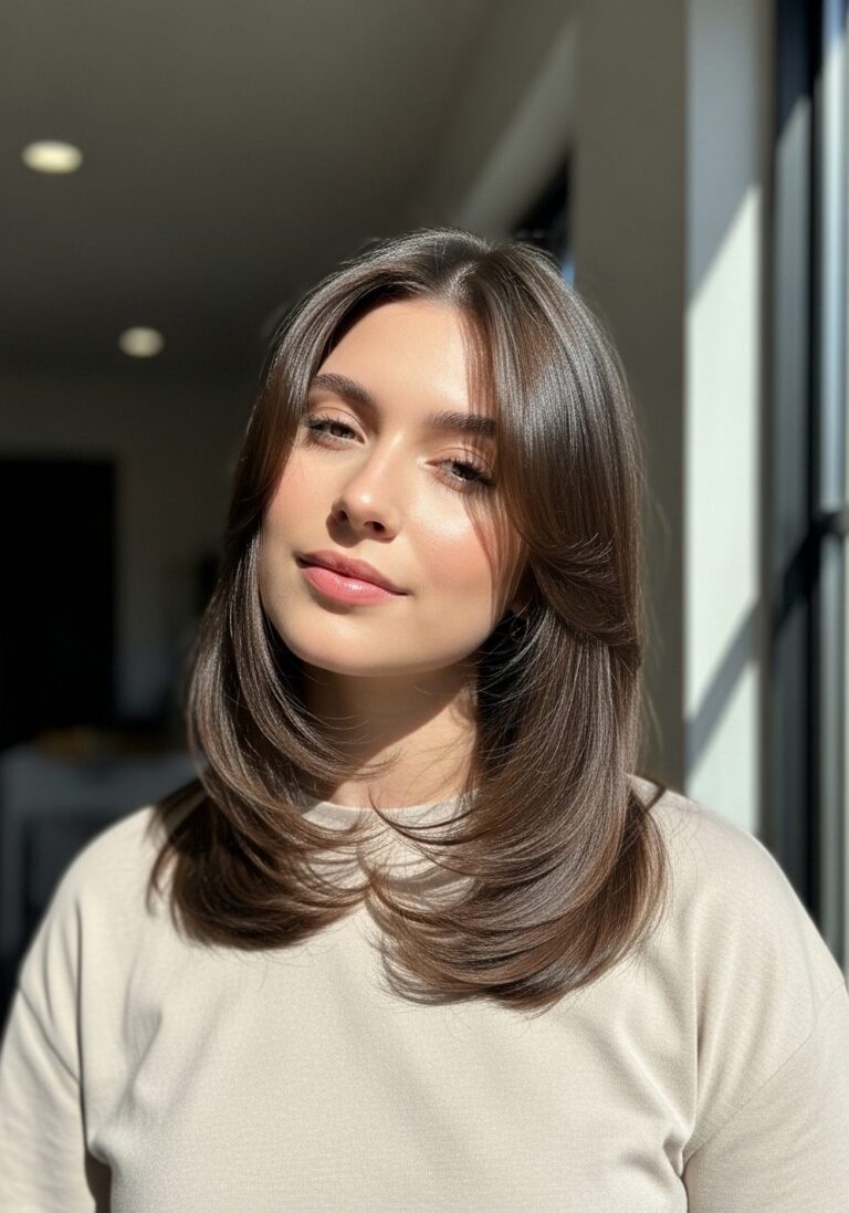 Soft Curtain Layers Hairstyle