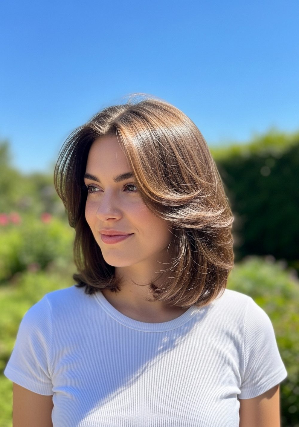 Soft Feathered U Cut Hairstyle