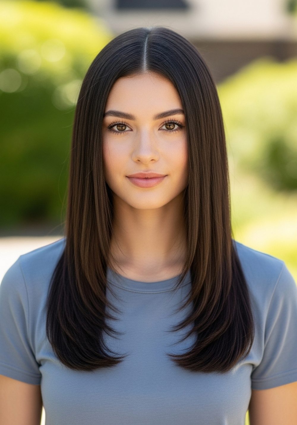 Straight Finish Bottom Layer Cut Hairstyle