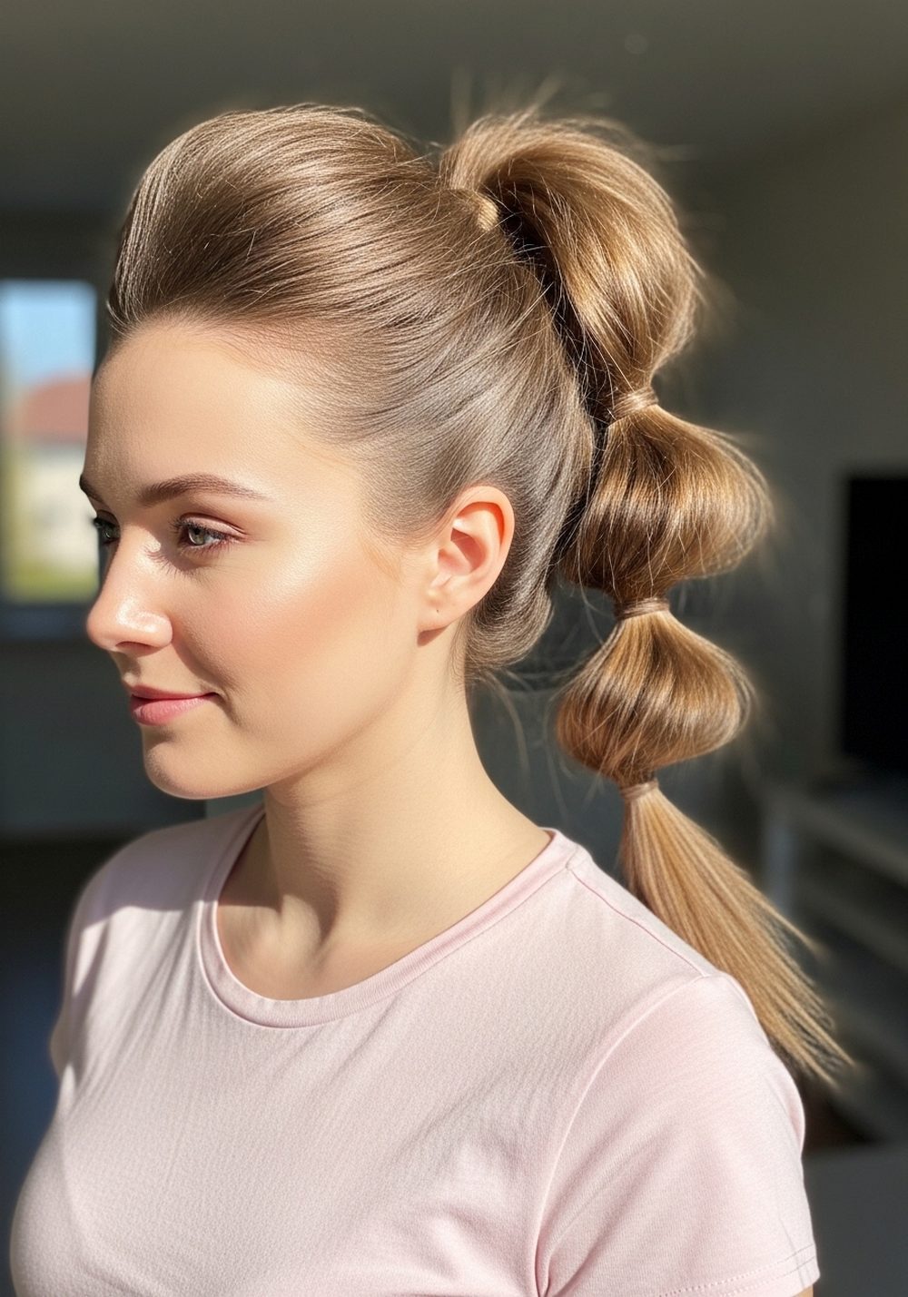Textured High Ponytail Hairstyle