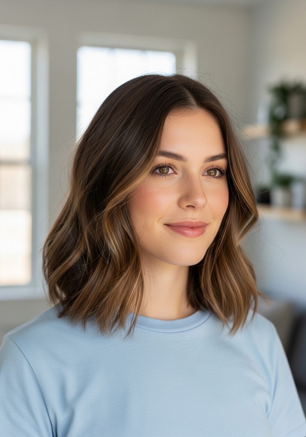 Textured Shoulder-Length Waves Hairstyle