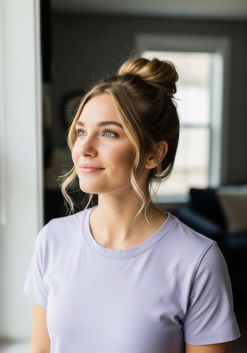 Voluminous Top Knot Hairstyle