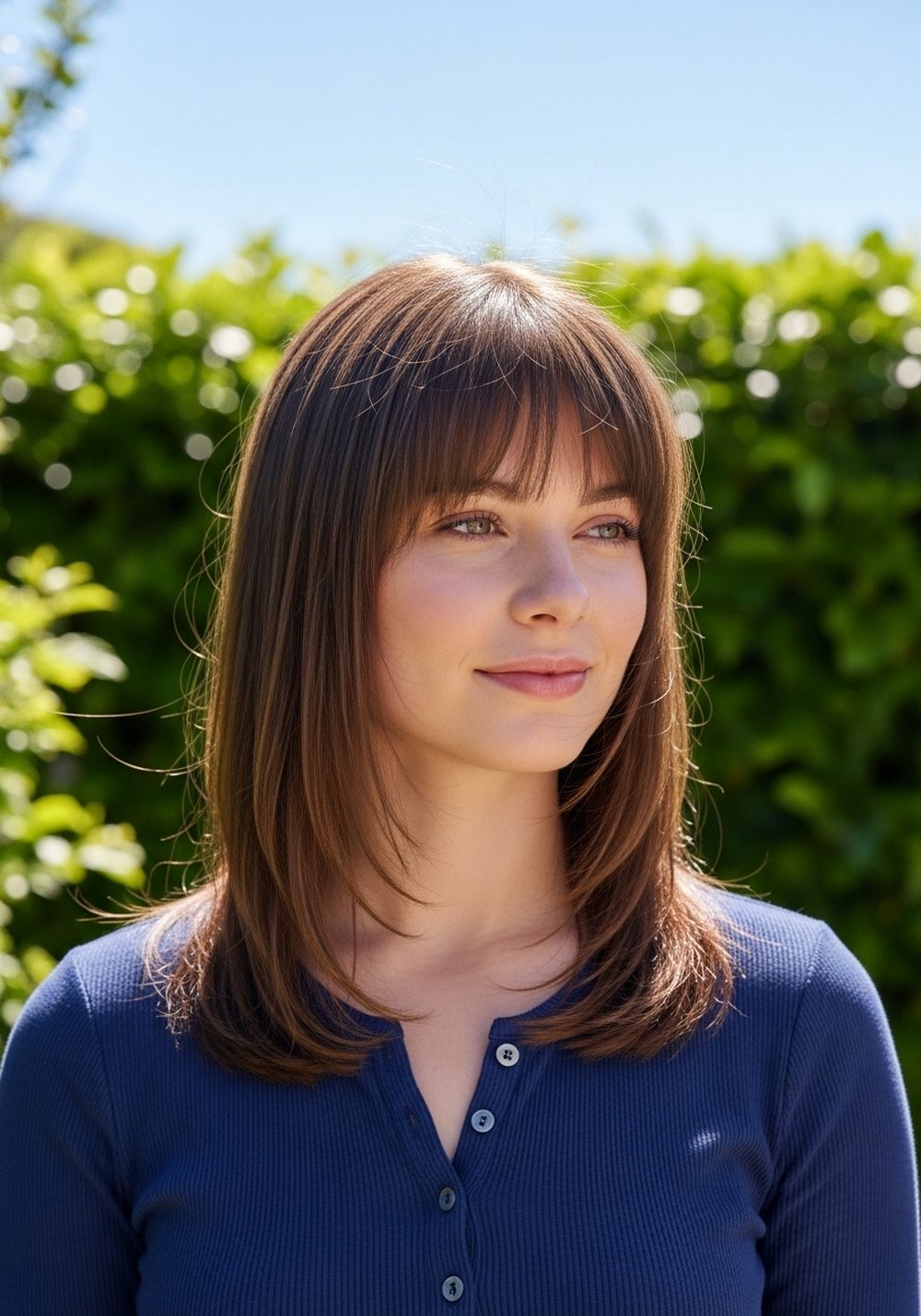 Wispy Curtain Fringe Cut Hairstyle