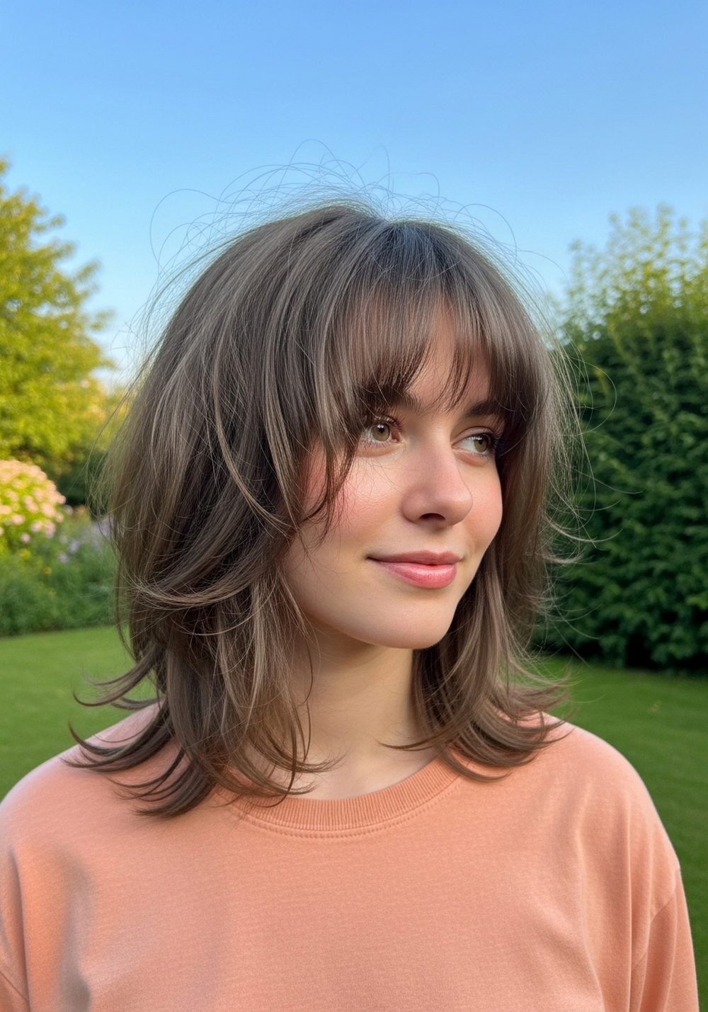Wispy Layered Shaggy Bob With Curtain Bangs Hairstyle
