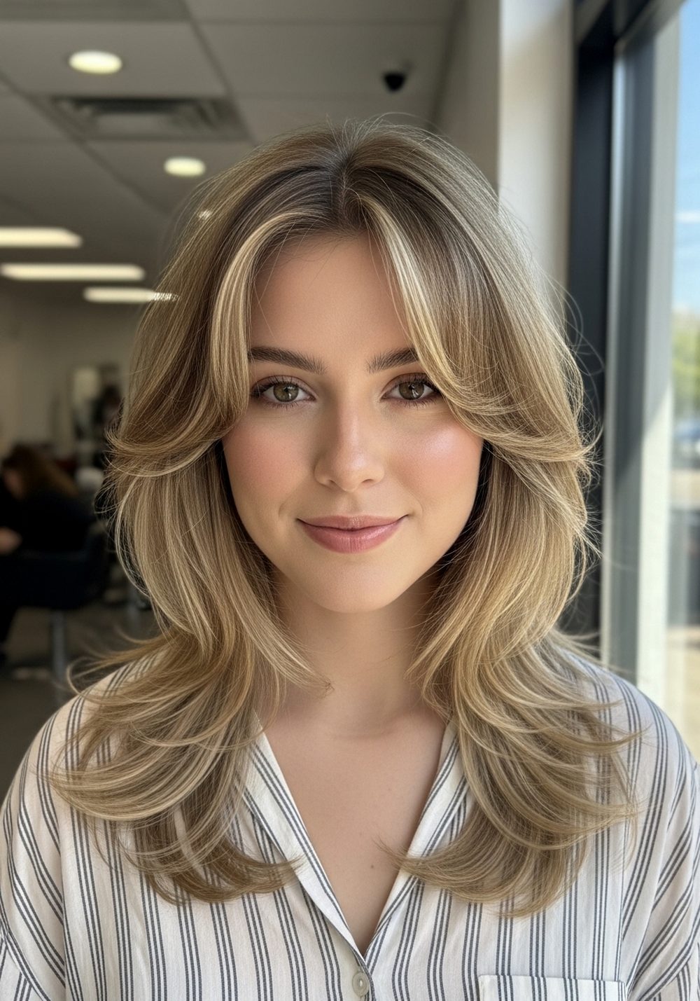 Airy Layered Brontë Bangs Hairstyle