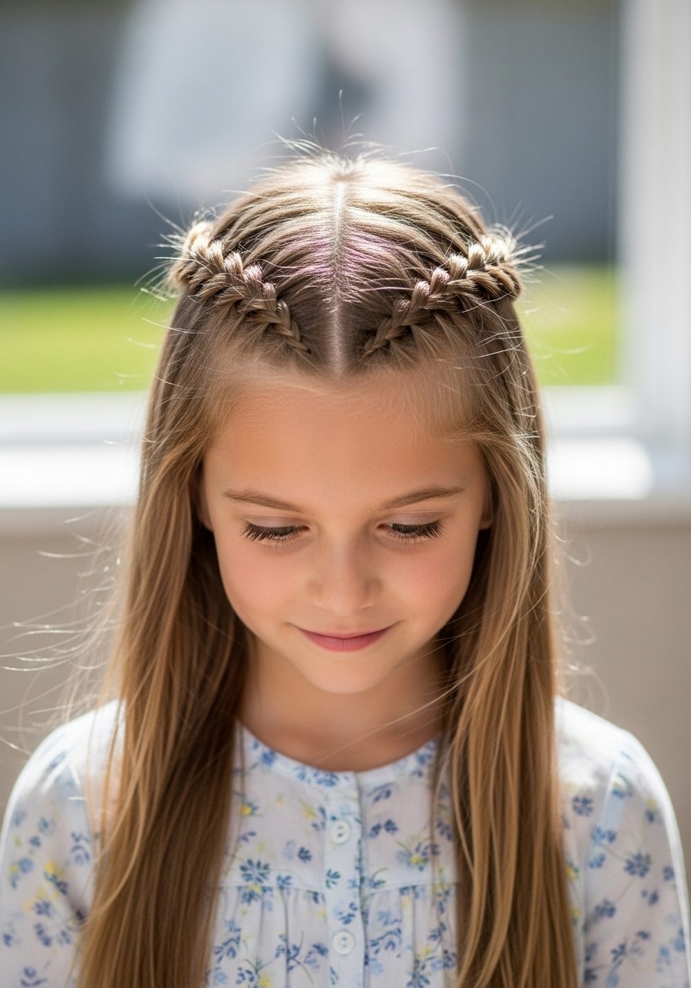 Braided Crown Half Up Hairstyle