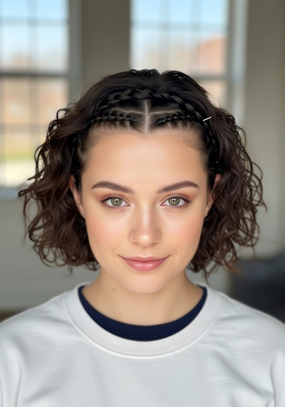 Braided Headband Softball Hairstyle