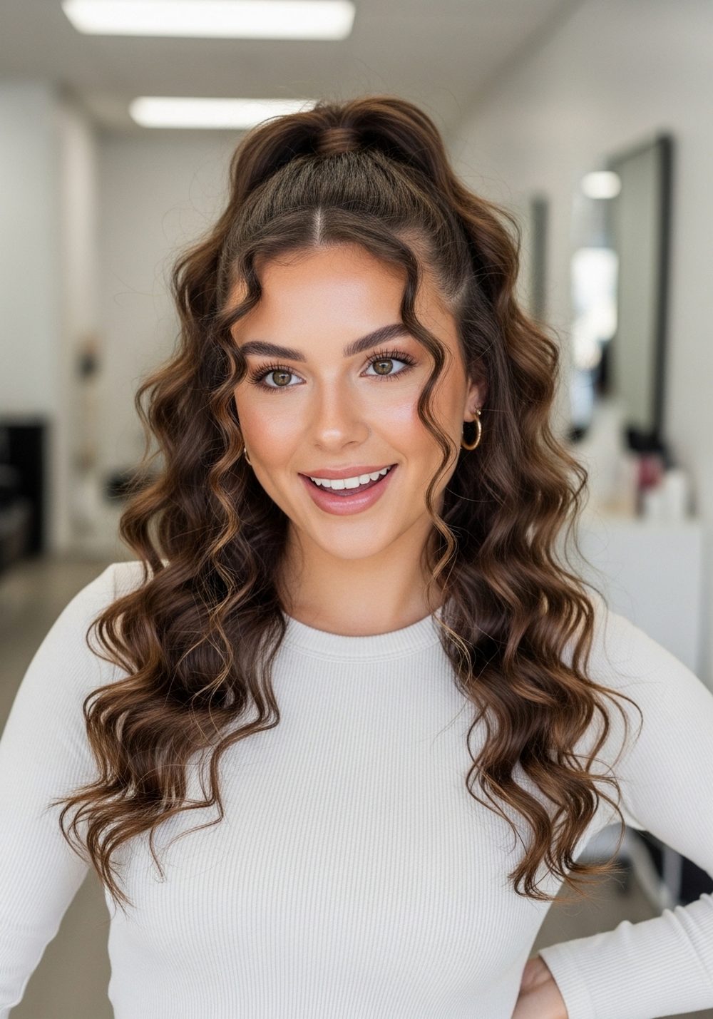 Bubble Ponytail Softball Hairstyle