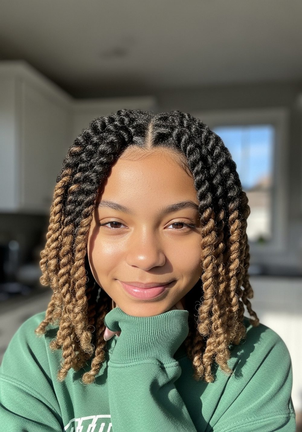 Chunky Two-Strand Twists Hairstyle