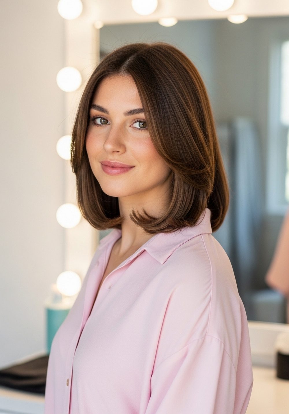 Collarbone Layered Blowout Hairstyle