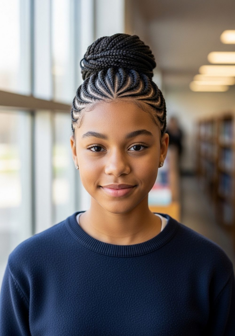 Cornrow Bun Updo Hairstyle
