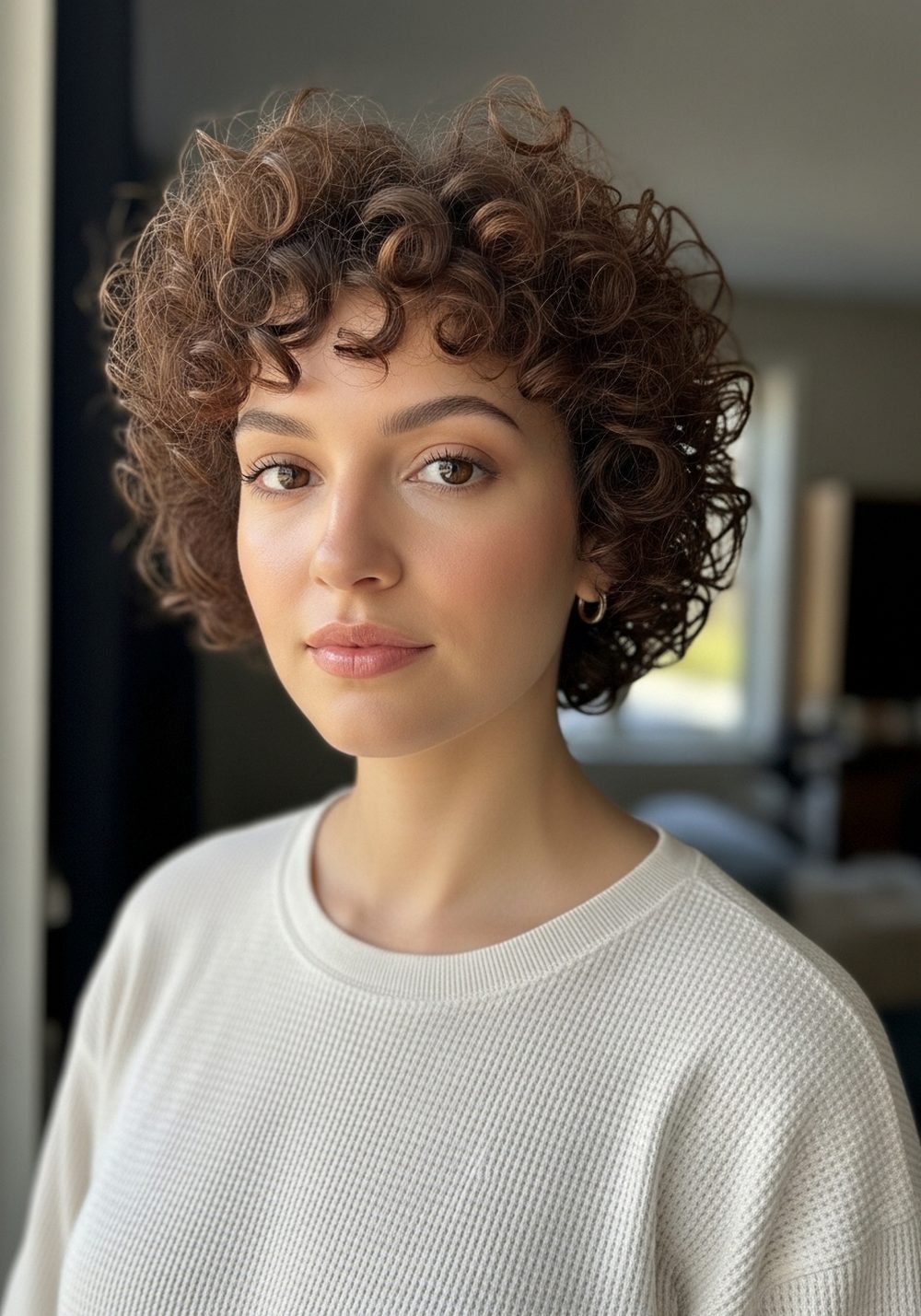 Curly Bixie Cut Hairstyle