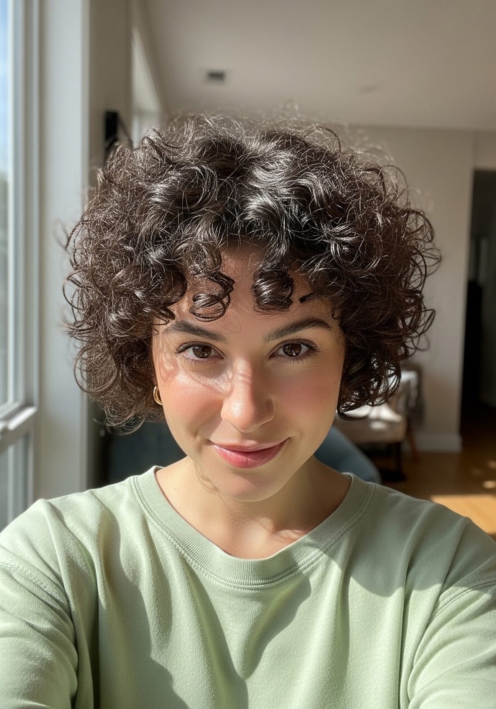 Curly Bixie Cut Hairstyle