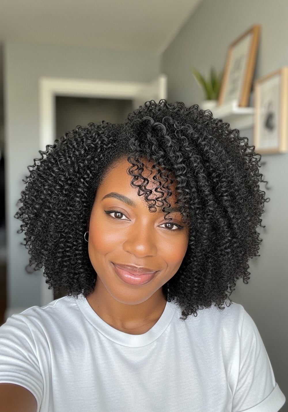 Curly Bob with Side Part Hairstyle