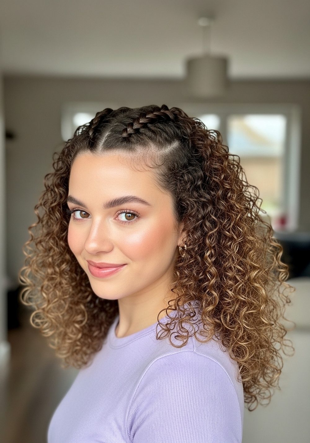 Curly Corset Braid Hairstyle