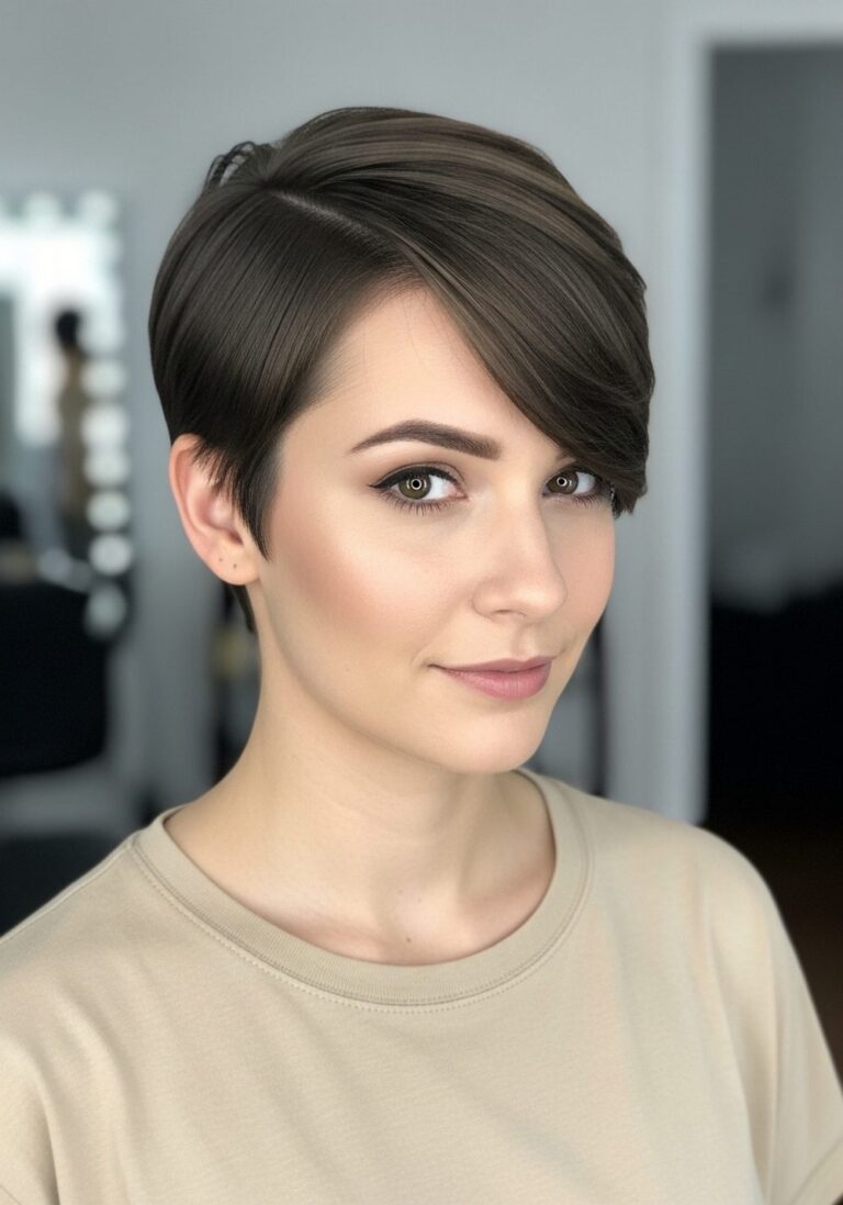 Deep Part Contour Pixie Hairstyle